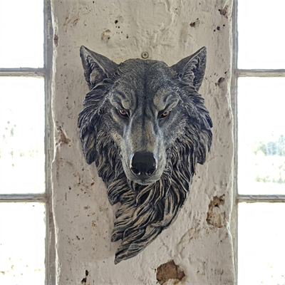 Dekoratif Dev Kurt Duvar Heykel Pano Ev ve Ofis Dekor Hediyelik Obje (48x 30 x 25 cm)