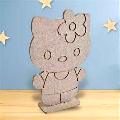 Hello Kitty Figür Ham Ahşap Çocuk Odası Obje