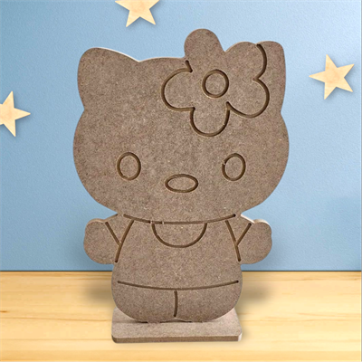 Hello Kitty Figür Ham Ahşap Çocuk Odası Obje