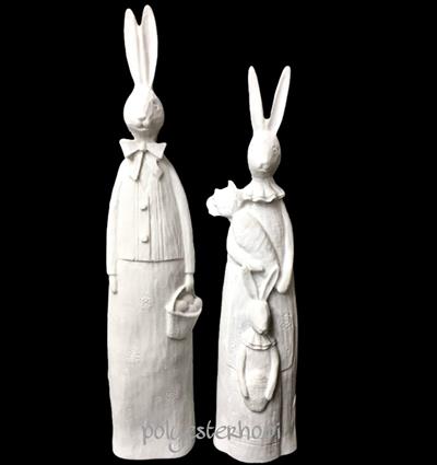 Ob 1001 - Tavşan Ailesi Biblo Ham Polyester Dekoratif Obje