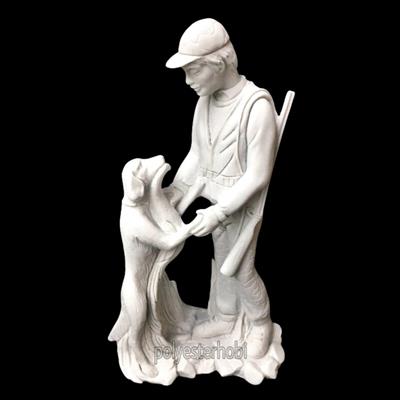 OB 1018 - Köpekli Avcı Biblo Ham Polyester Obje