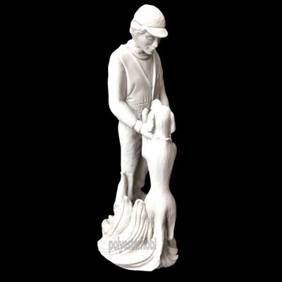 OB 1018 - Köpekli Avcı Biblo Ham Polyester Obje