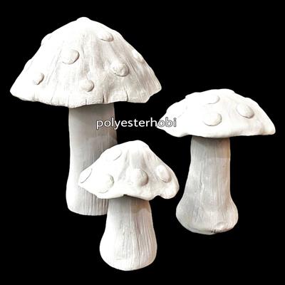 Ob 1123 - Mantar Büyük Boy Ham Polyester Obje