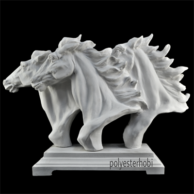 OB 1322 - 3 Lü At Başı Büyük Ham Polyester Obje