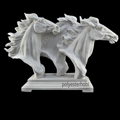 OB 1322 - 3 Lü At Başı Büyük Ham Polyester Obje