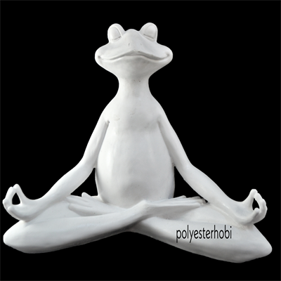 Ob 1344 - Kurbağa Yogacı Büyük Boy  Ham Polyester Obje