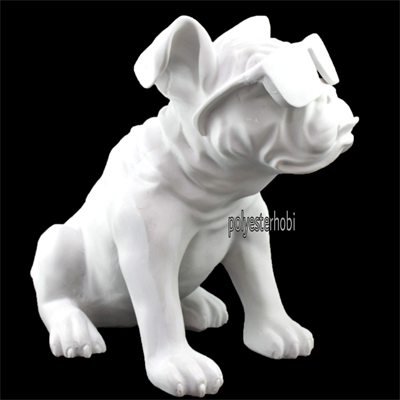 OB 1370 - Gözlüklü Buldog Köpek Ham Polyester Obje