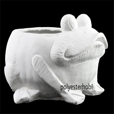 OB 1389 - Kurbağa Saksı Ham Polyester Obje