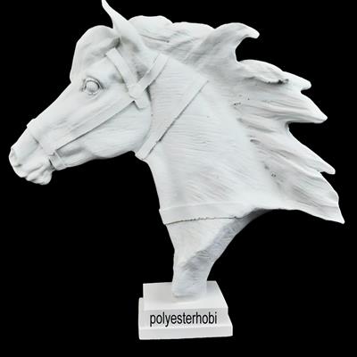OB 1414 - Yularlı At Büst Ham Polyester Obje