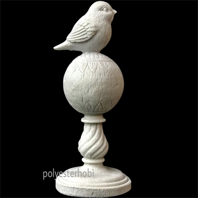 OB 1527 - Top Kaideli Kuş Ham Polyester Obje