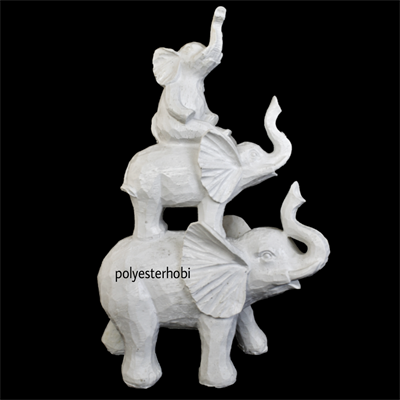 OB 1545 - 3 Lü Fil Ailesi Ham Polyester Obje