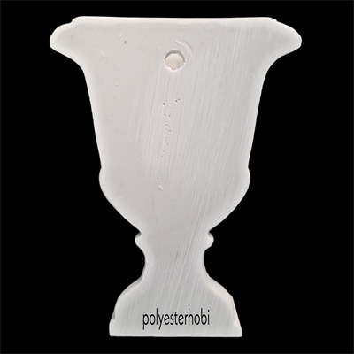 Ob 155 - Yarım Saksı Duvar Vazo 2 Ham Polyester Obje