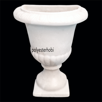 Ob 155 - Yarım Saksı Duvar Vazo 2 Ham Polyester Obje