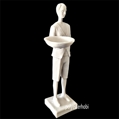 OB 1586 - Genç Erkek Garson Sunum Biblo Ham Polyester Obje