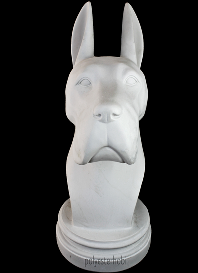 OB 1611 - Dev Danua Büst Ham Köpek Polyester Obje