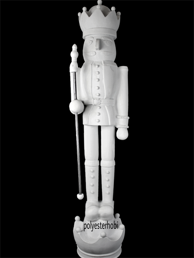 OB 1624 - Kurşun Asker Dev Boy Taçlı Model Ham Polyester Obje