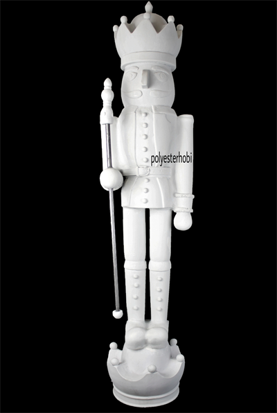 OB 1624 - Kurşun Asker Dev Boy Taçlı Model Ham Polyester Obje