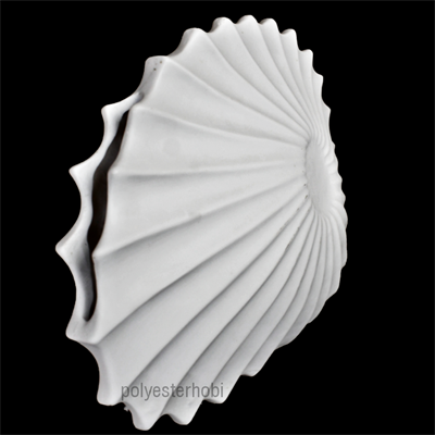 OB 1667 - İstiridye Vazo Ham Polyester Obje