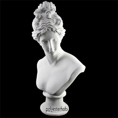 OB 1700 - Dev Yunan Kadın Diana Büst Ham Polyester Obje