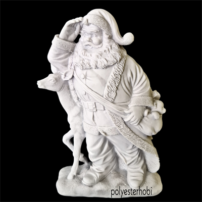 OB 1713 - Noel Baba Geyik Detaylı Ham Polyester Obje