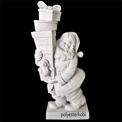 OB 1715 - Noel Baba Hediye Paketli Ham Polyester Obje