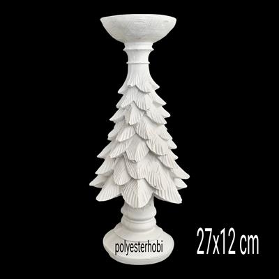 OB 1719 - ÇAM AĞACI MUMLUK BÜYÜK BOY HAM POLYESTER OBJE