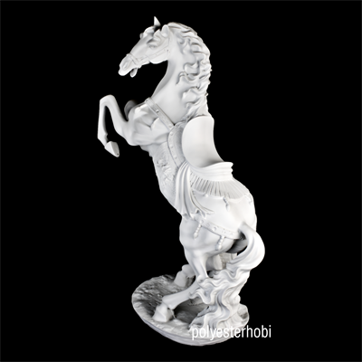 OB 1737 - Şahlanan Dev At Ham Polyester Obje