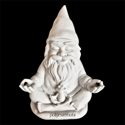 OB 1750 - Meditasyon Yapan Kurbağalı CüceHam Polyester Obje