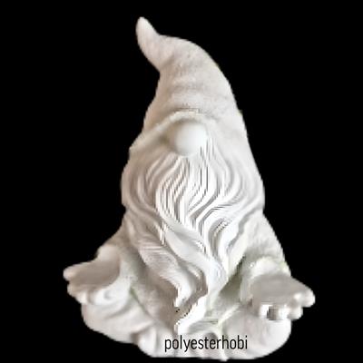 OB 1769 - Meditasyon Yapan Mumluklu Cüce Ham Polyester Obje