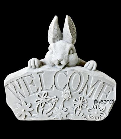 Ob 1779 - Welcome Tavşan Ham Polyester Obje