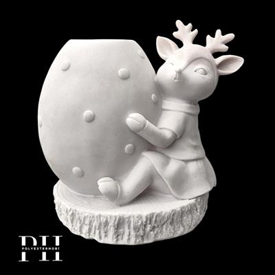 Ob 1783 - Oturan Bambi Geyik Vazo Kalemlik Ham Polyester Obje