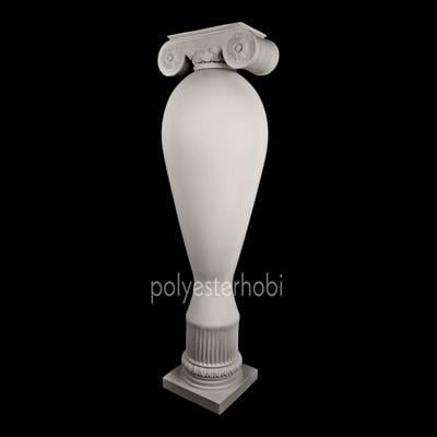 Ob 1795 - Koçbaşı Sütun Detaylı Küp Ham Polyester Obje