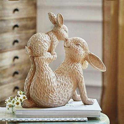 Ob 1818 - Dokulu Tavşan Ham Polyester Obje 1