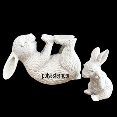 Ob 1820 - Dokulu Tavşan Ham Polyester Obje 3