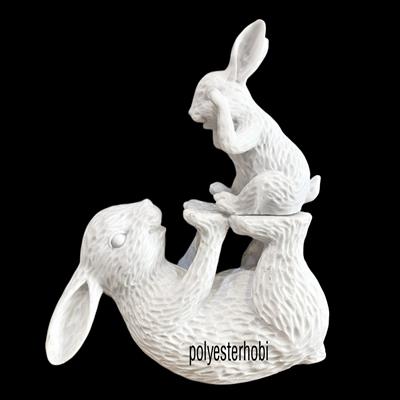 Ob 1820 - Dokulu Tavşan Ham Polyester Obje 3