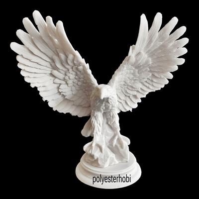 Ob 1827 - Kanatları Açık Kartal Ham Polyester Obje