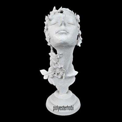 Ob 1833 - Soyut Modern Çiçek Detaylı Mask Ham Polyester Obje