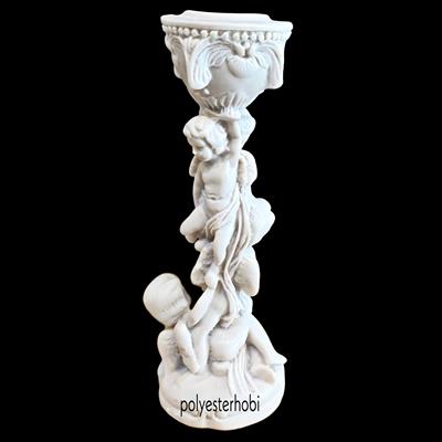 Ob 1847 - 4 Melekli Şamdan Ham Polyester Obje