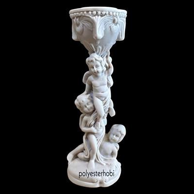 Ob 1847 - 4 Melekli Şamdan Ham Polyester Obje