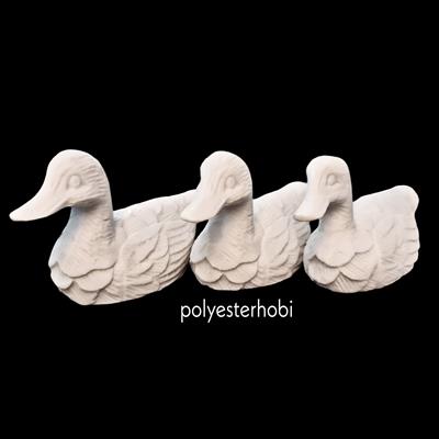 Ob - 1851 3 Lü Ördek Masaüstü Ham Polyester Obje