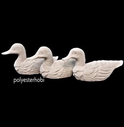 Ob - 1851 3 Lü Ördek Masaüstü Ham Polyester Obje