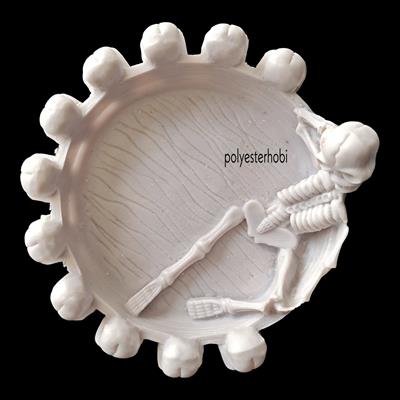 Ob 1857 İskelet Sunumluk Ham Polyester Obje