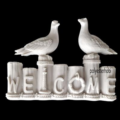 Ob 1862 - 2 Li Welcome Martı Ham Polyester Obje