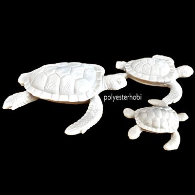 Ob 1875 - 3 Lü Kaplumbağa Ham Polyester Obje