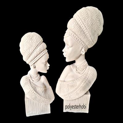 Ob 1889 - Afrikalı Zenci kız 2 li set Ham Polyester Obje