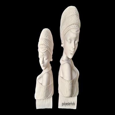 Ob 1889 - Afrikalı Zenci kız 2 li set Ham Polyester Obje