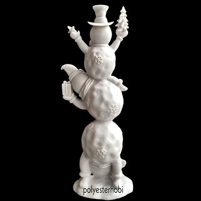 Ob 1913 - 3 Lü Neşeli Kardan Adam Ham Polyester Obje