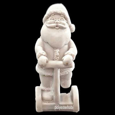 Ob 1915 - Scooter Detaylı Noel Baba Ham Polyester Obje