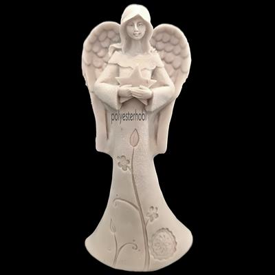 Ob 1925 - Yıldız Tutan Kanatlı Melek Ham Polyester Obje