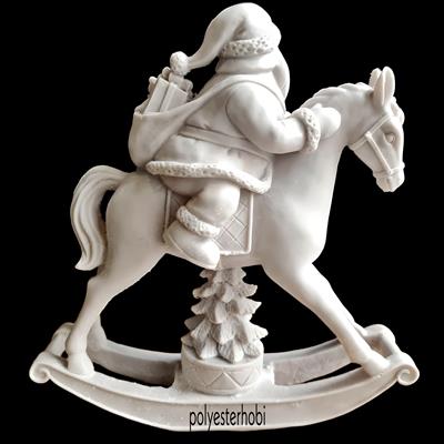 Ob 1926 - Sallanan Atlı Noel Baba Ham Polyester Obje